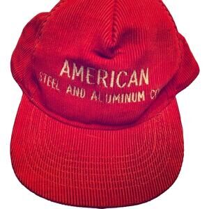 Vintage corduroy American steel Corp cap SnapBack! Embroidered logo.